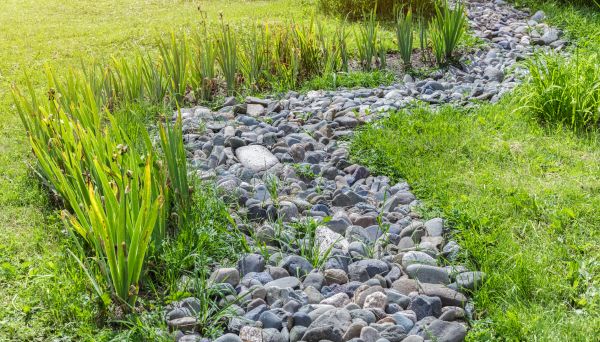 River Rock Garden Installation in O Fallon